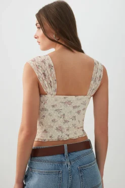 Ruched Lace Top