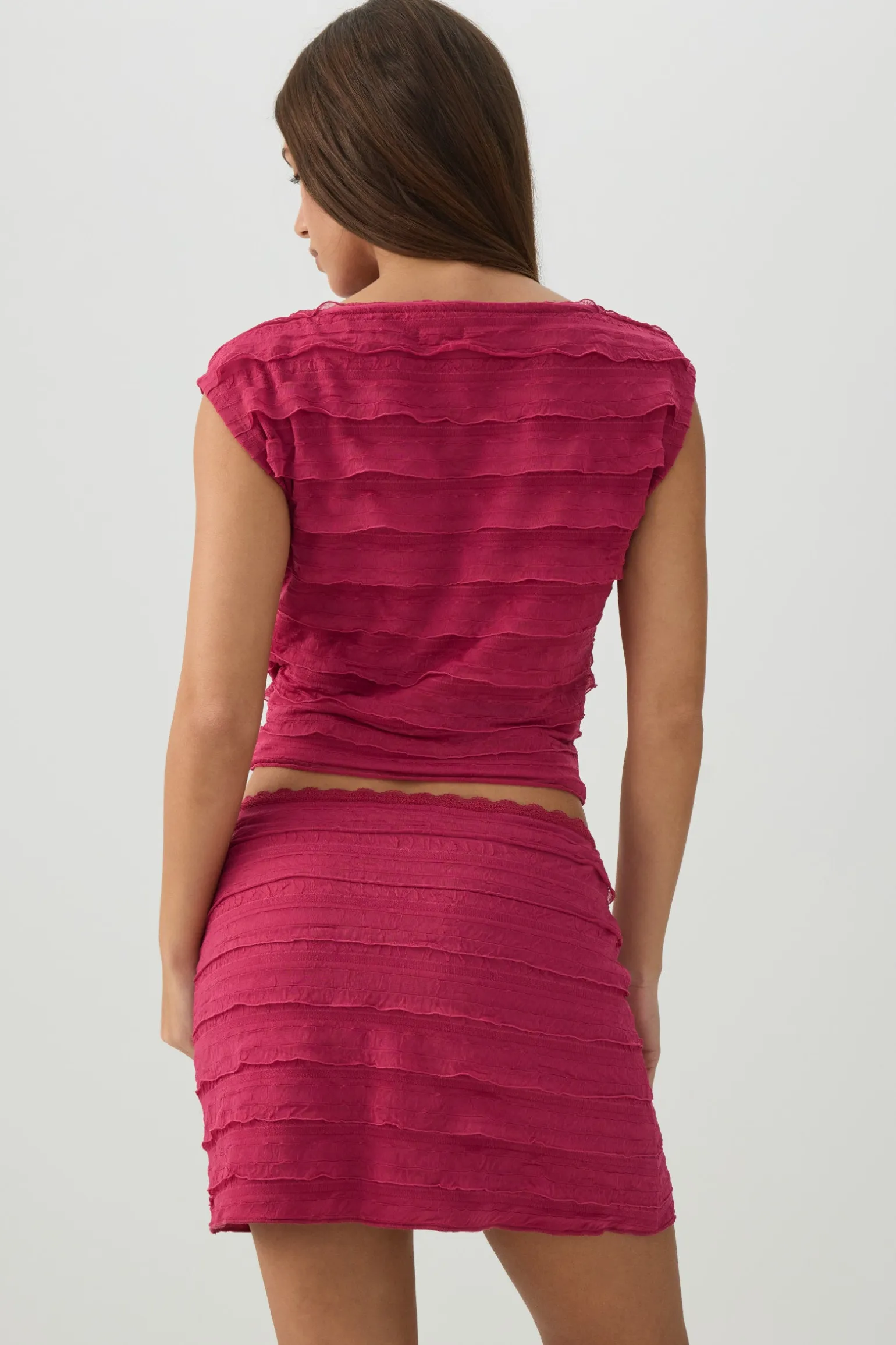 Ruffle Tube Mini Skirt