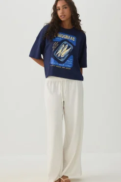 Sardine Print Drop Shoulder T-Shirt