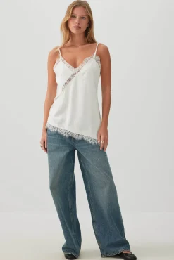 Satin Lace Trim Tunic