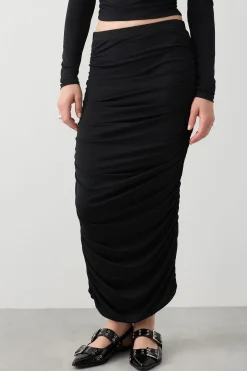 Sculpting Ruched Midi Skirt