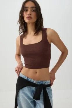 Seamless Ribbed Trapeze Tank Top