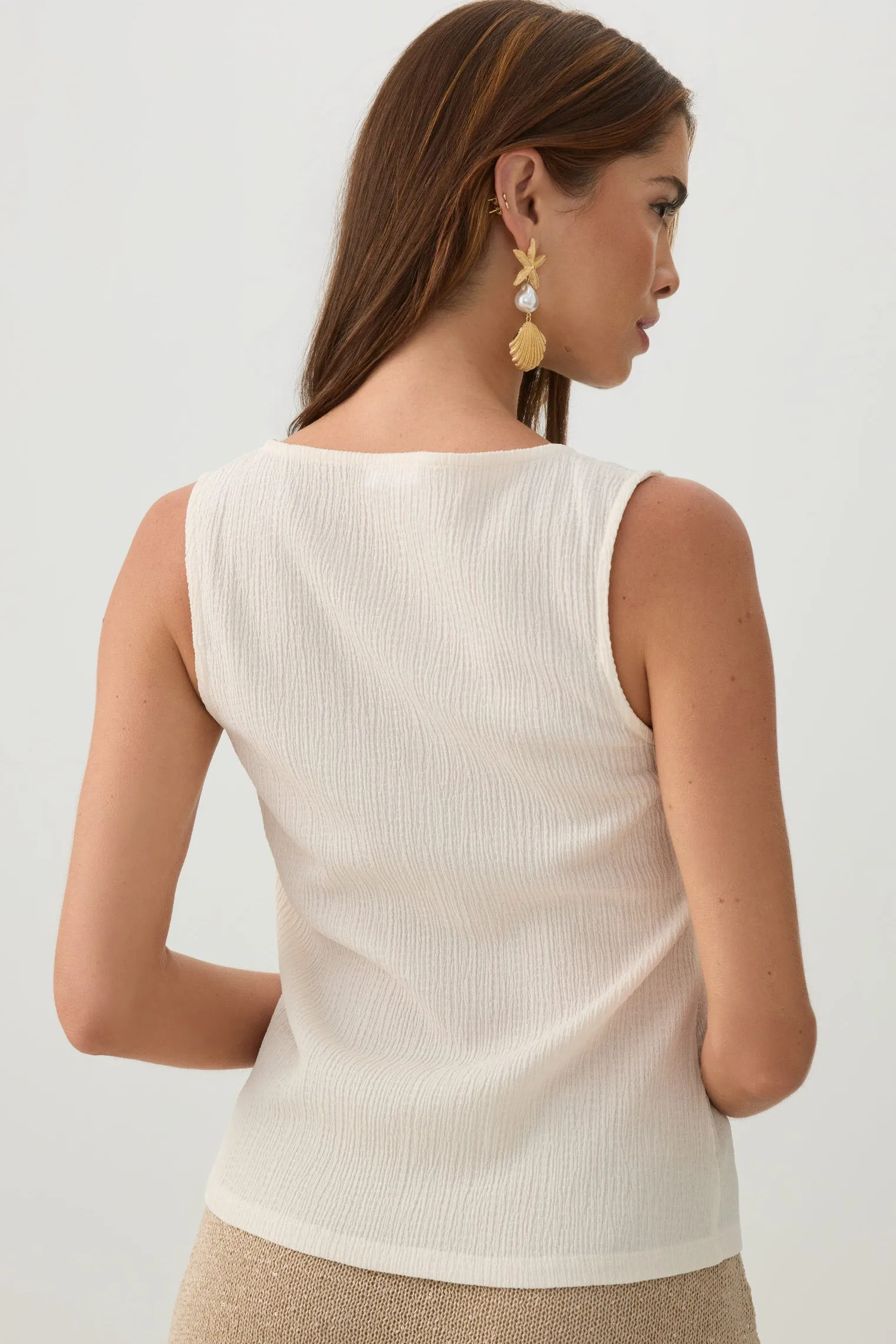 Seersucker Buttoned Vest