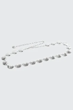Shell Motif Chain Waist Belt