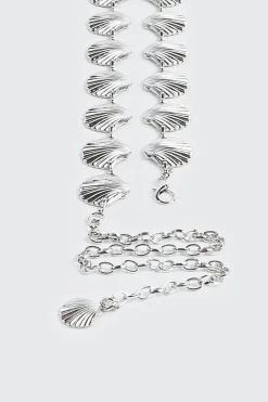 Shell Motif Chain Waist Belt