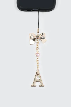 Shiny Letter A Phone Charm with Bow