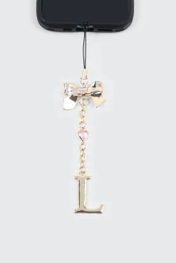 Shiny Letter A Phone Charm with Bow