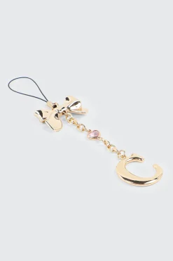 Shiny Letter C Phone Charm with Bow