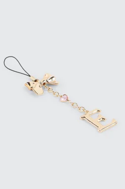 Shiny Letter E Phone Charm with Bow