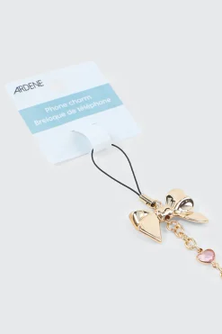 Shiny Letter M Phone Charm with Bow