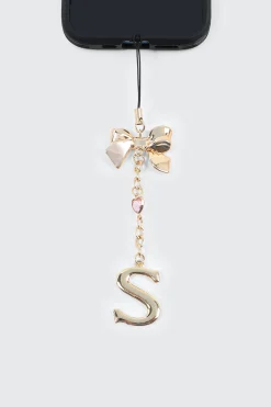 Shiny Letter S Phone Charm with Bow