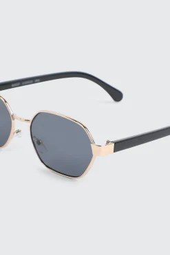 Slim Geometric Metal Sunglasses
