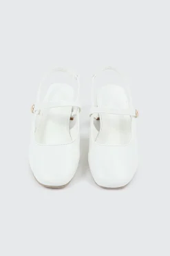 Slingback Shoes with Metal Ornament