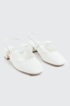 Slingback Shoes with Metal Ornament