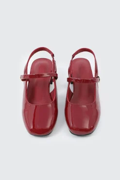 Slingback Shoes with Metal Ornament