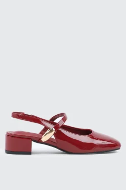Slingback Shoes with Metal Ornament