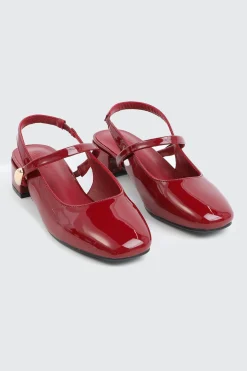 Slingback Shoes with Metal Ornament