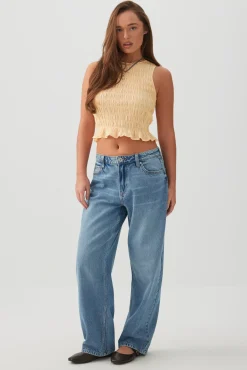 Smocked Crop Tank Top