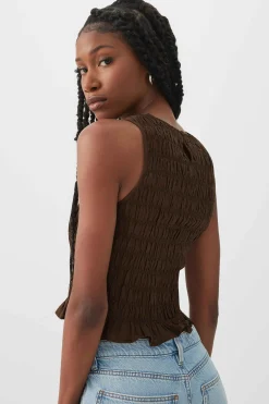 Smocked Crop Tank Top