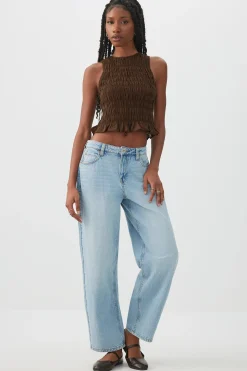 Smocked Crop Tank Top