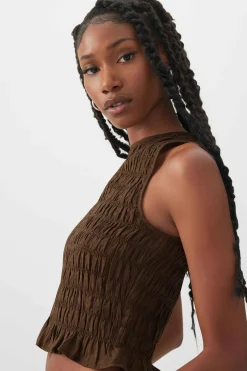 Smocked Crop Tank Top