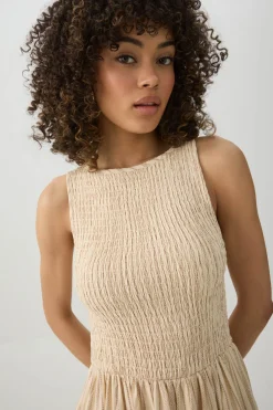 Smocked Halter Midi Dress
