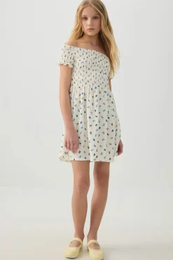 Smocked Off Shoulder Dress