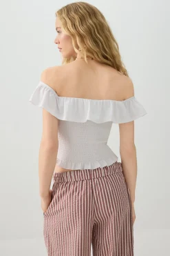 Smocked Off-Shoulder Top