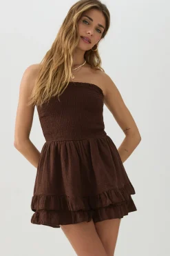 Smocked Strapless Romper