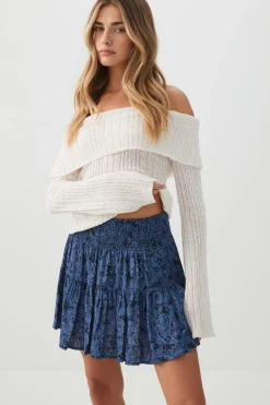 Smocked Waist Flowy Skort