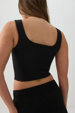 Soft Cropped Double Layer Tank Top