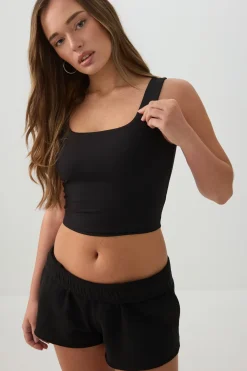 Soft Cropped Double Layer Tank Top