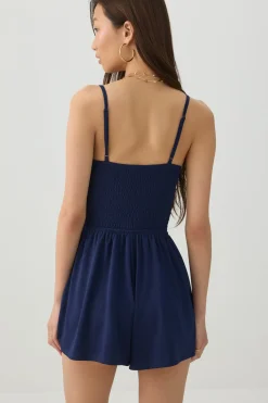 Solid Smocked Romper