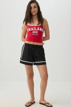 Sporty Shorts with Stripe Detail