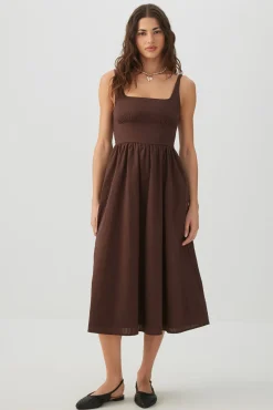 Square Neck Midi Dress