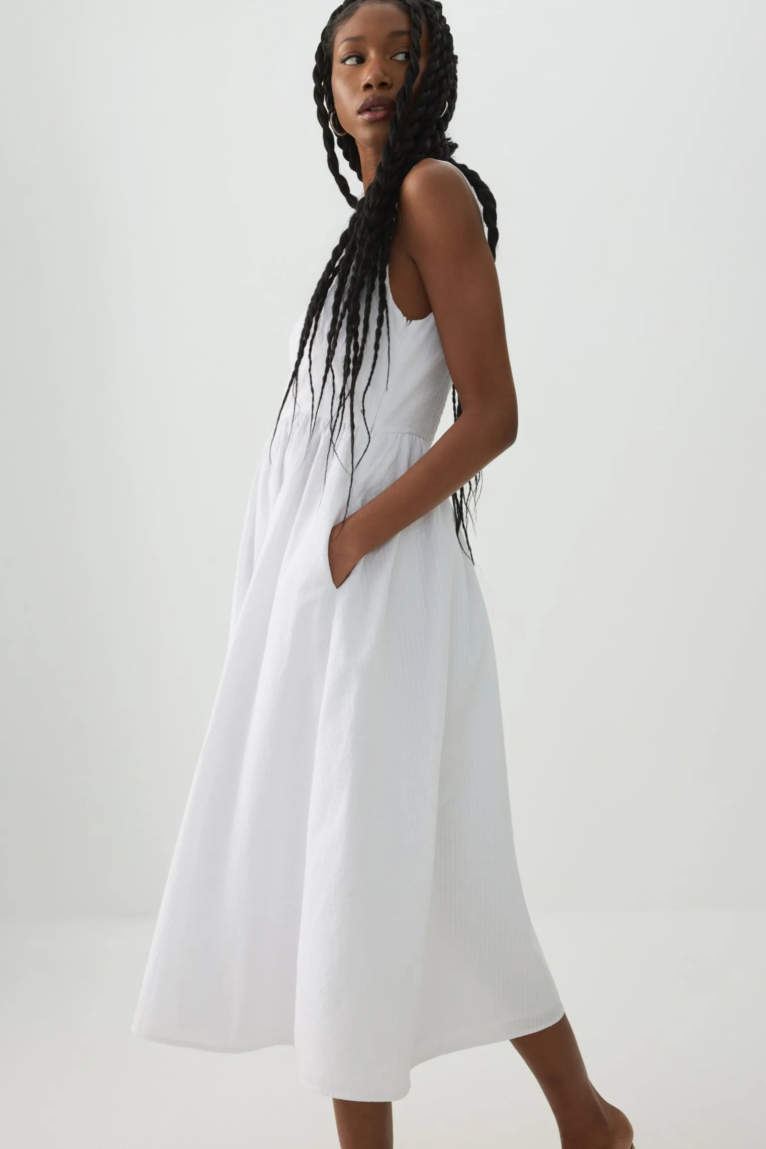 Square Neck Midi Dress
