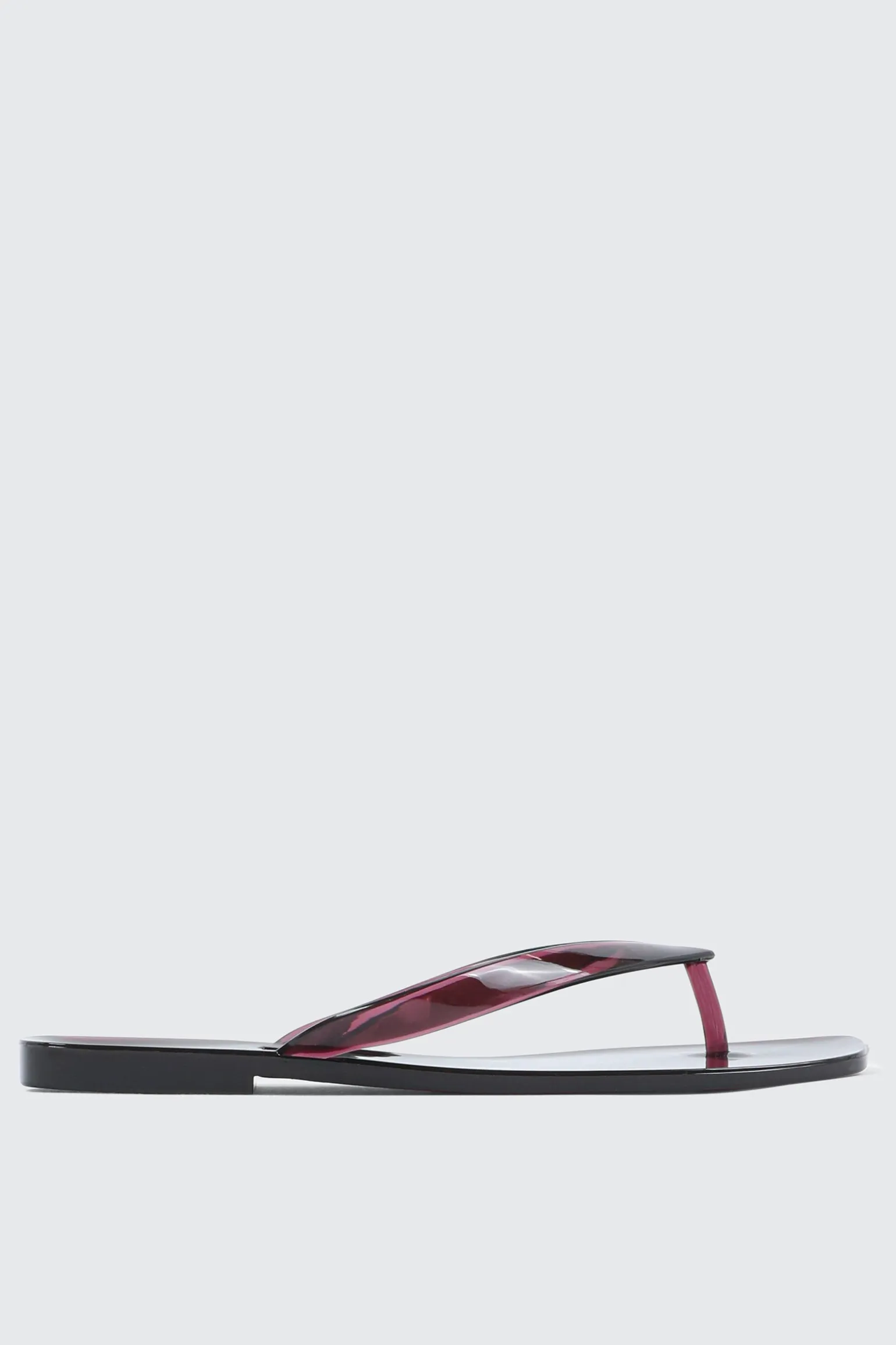 Square Toe Jelly Flip Flops