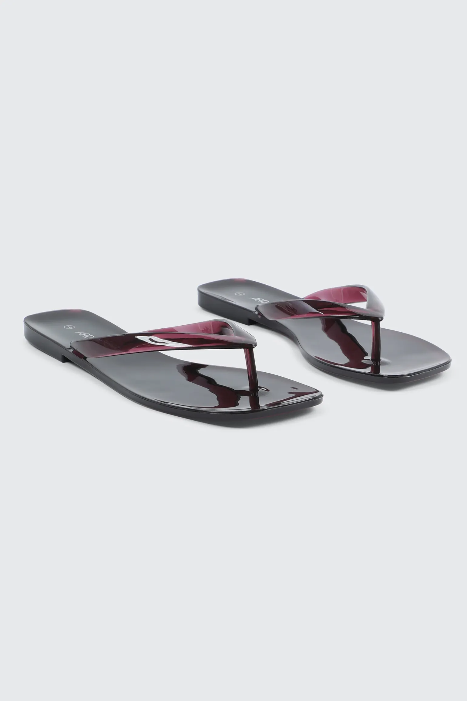 Square Toe Jelly Flip Flops