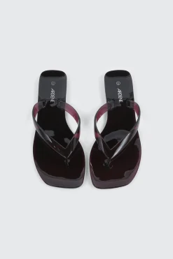 Square Toe Jelly Flip Flops
