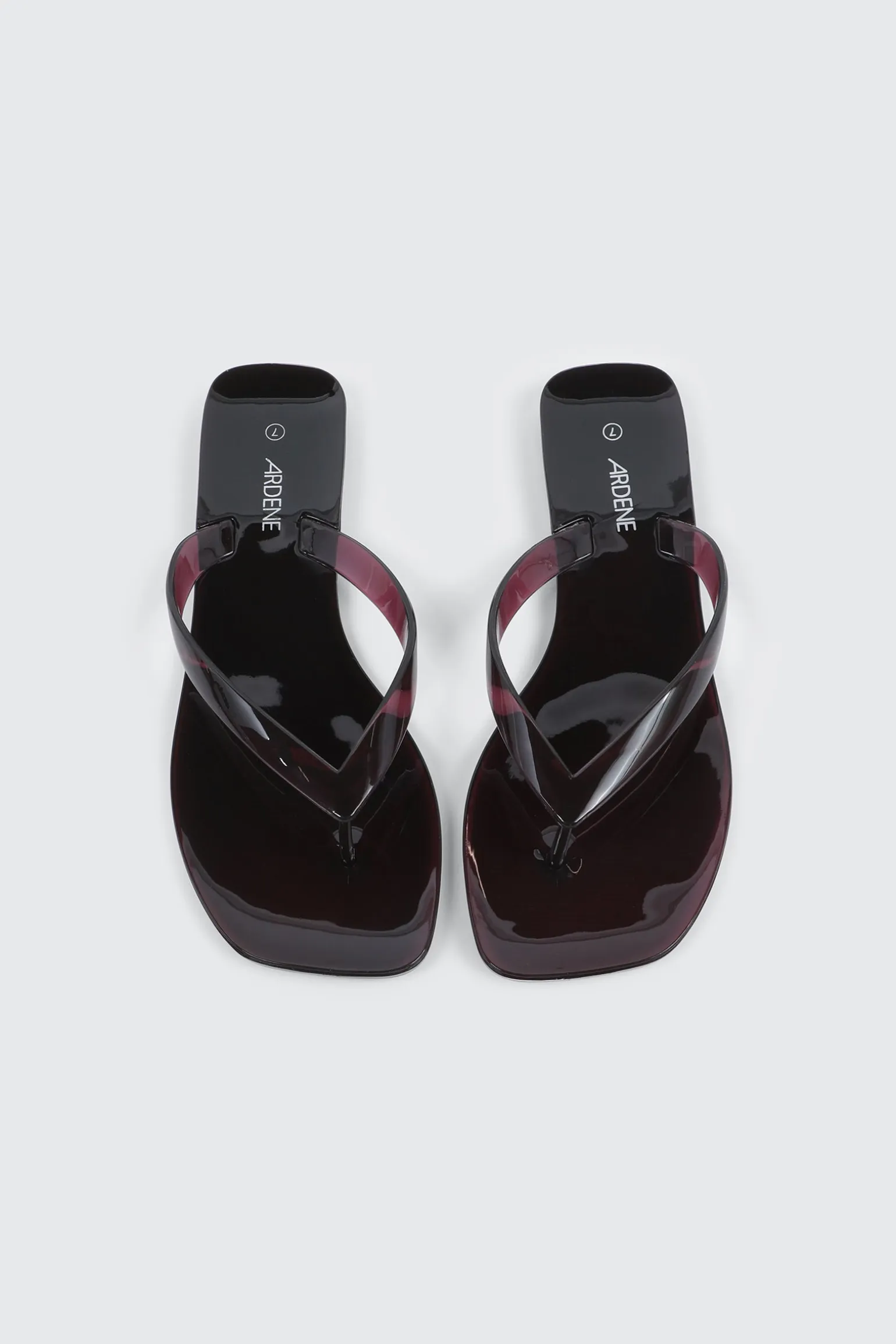 Square Toe Jelly Flip Flops