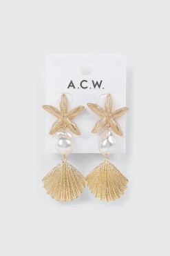 Starfish Pearl Earrings