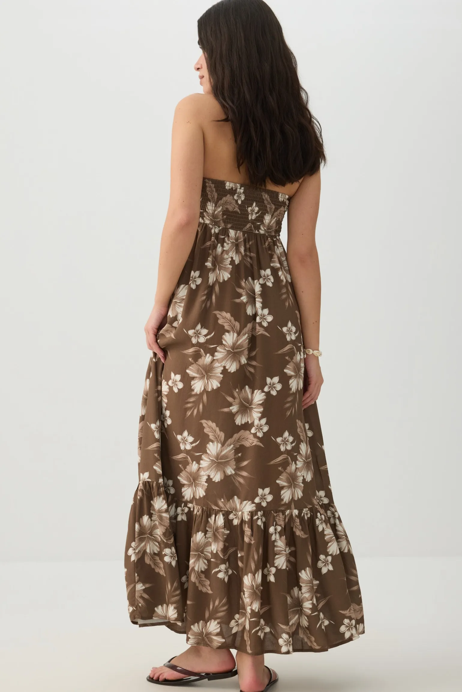 Strapless Floral Maxi Dress