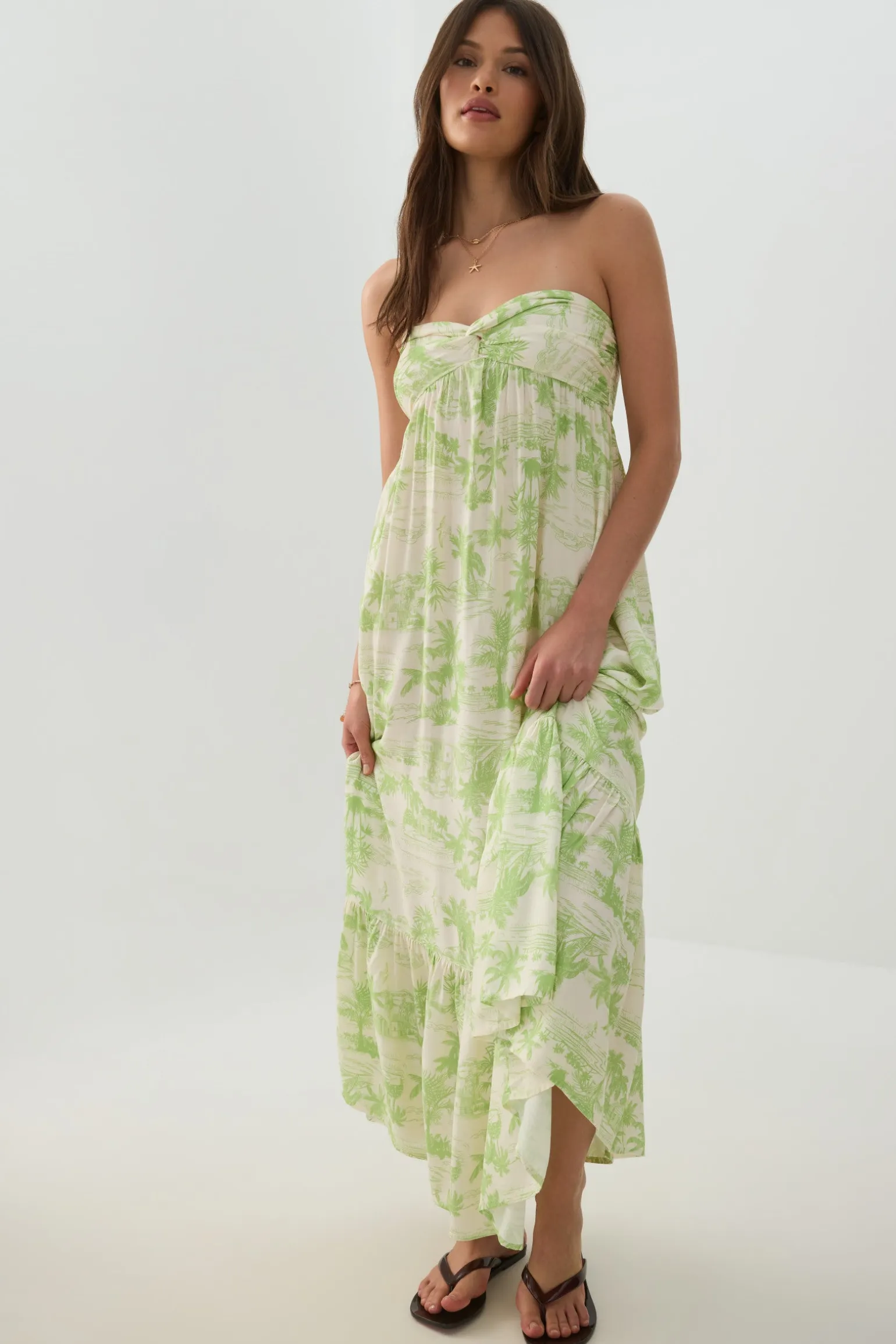 Strapless Floral Maxi Dress