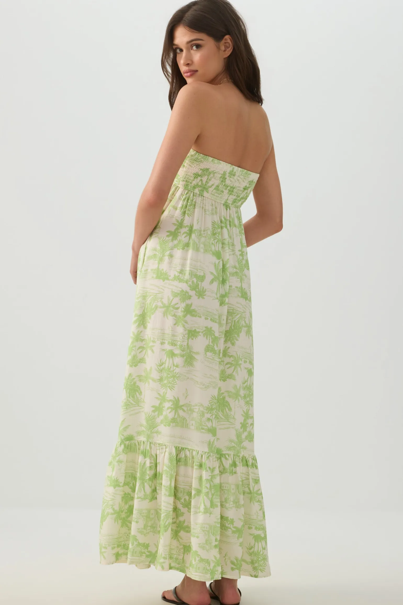 Strapless Floral Maxi Dress