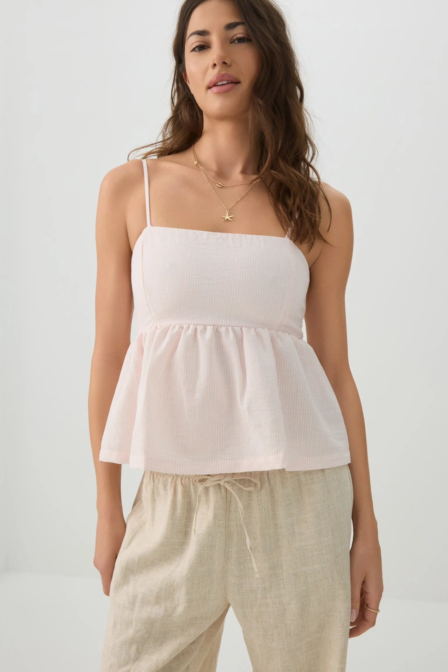Striped Babydoll Tank Top