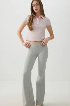 Striped Crop Polo Top