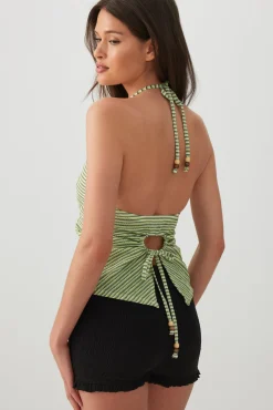 Striped Halter Tank Top