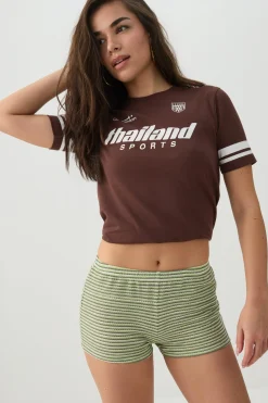 Striped Knit Micro Shorts