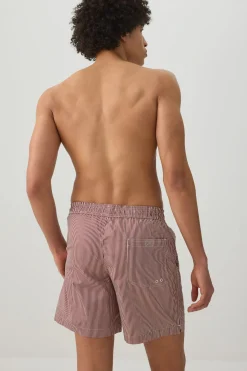 Striped Print Swim Trunks