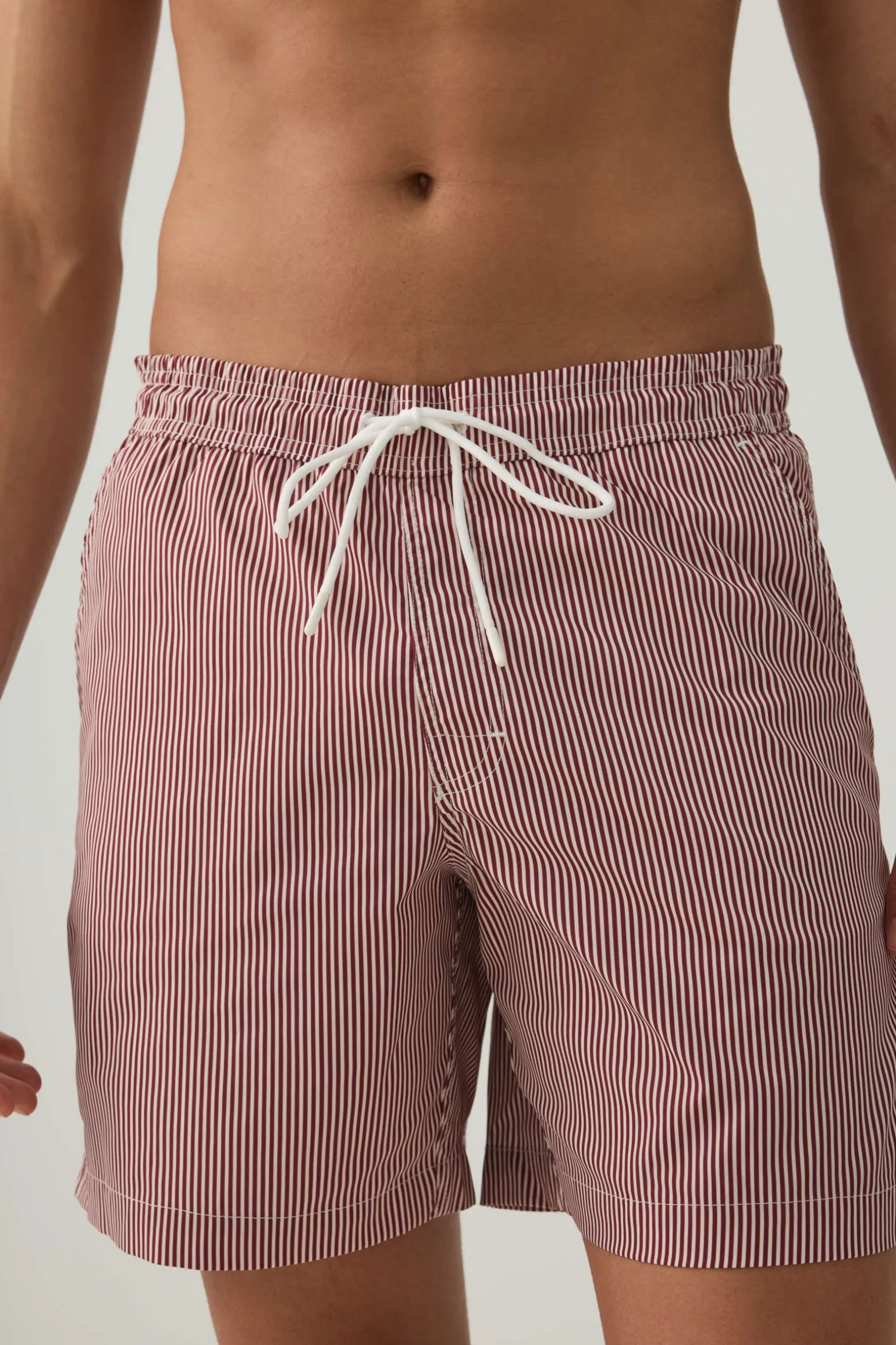 Striped Print Swim Trunks